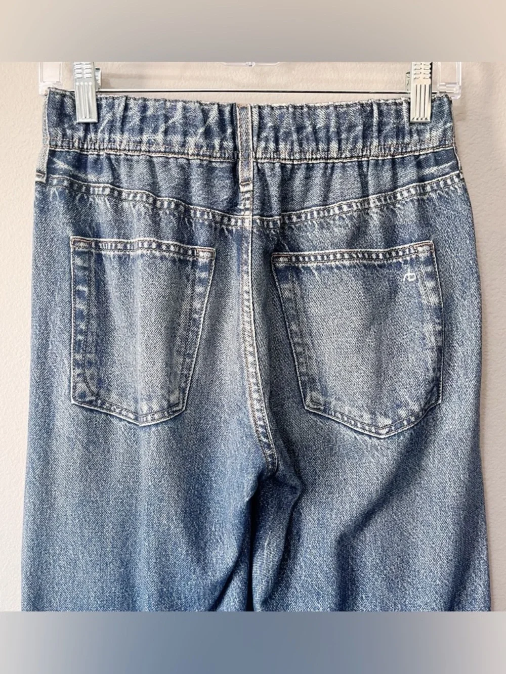 Rag & Bone Miramar Denim Cotton Terry Jogger Pants Blue Size XS Midrise Pockets - Picture 7 of 10